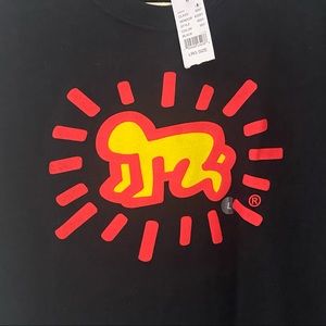 🆕 Keith Haring Black Tee shirt S/S Sz L